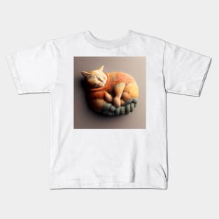 Sleepy Kitty Cat Knitten Kitten Kids T-Shirt